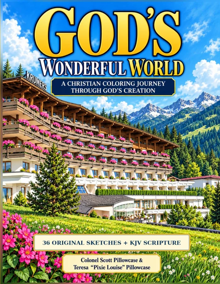 Cover of God's Wonderful World with 36 original sketches